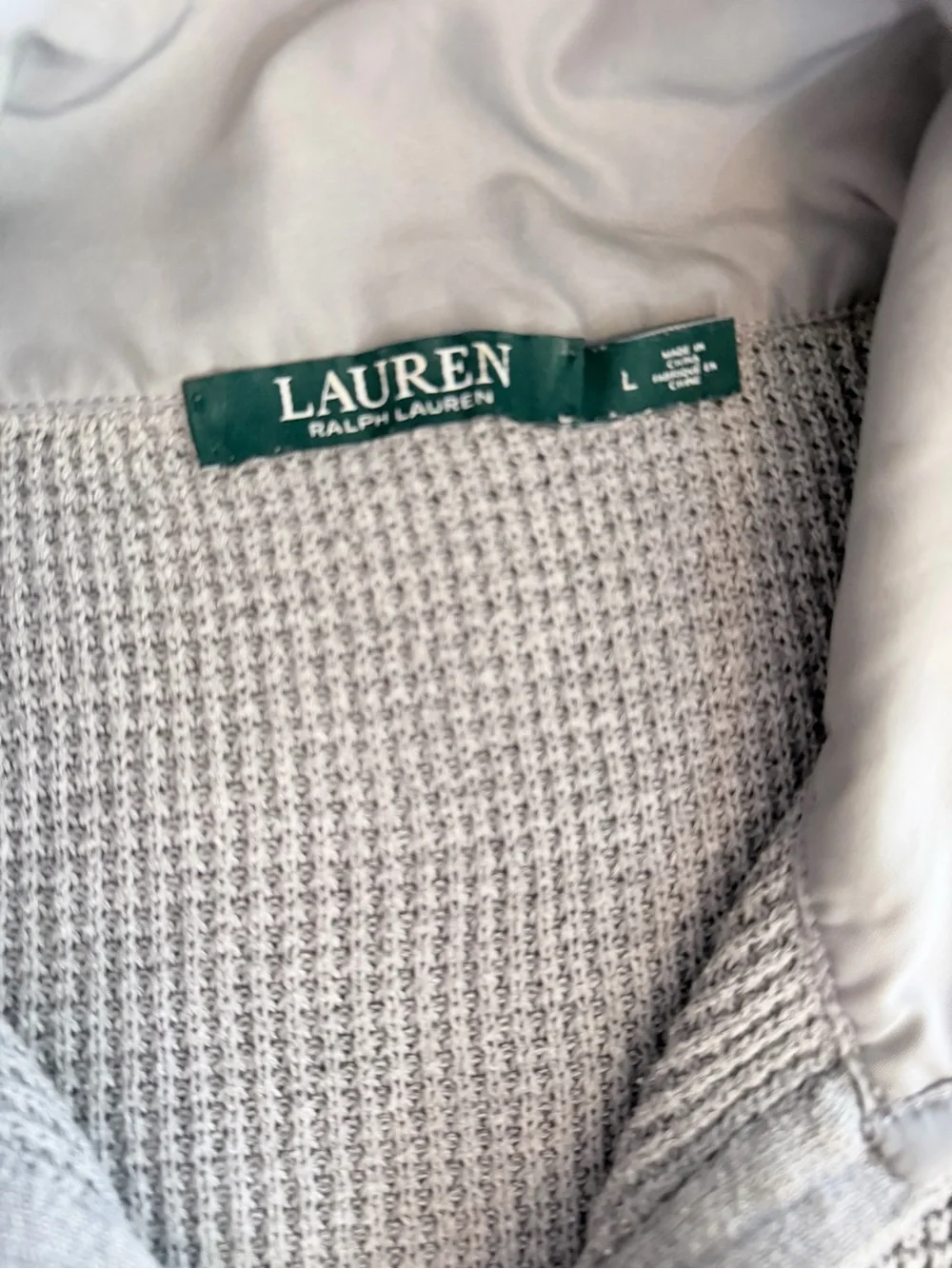 Lauren Ralph Lauren Gray Half-Zip Knit Pullover